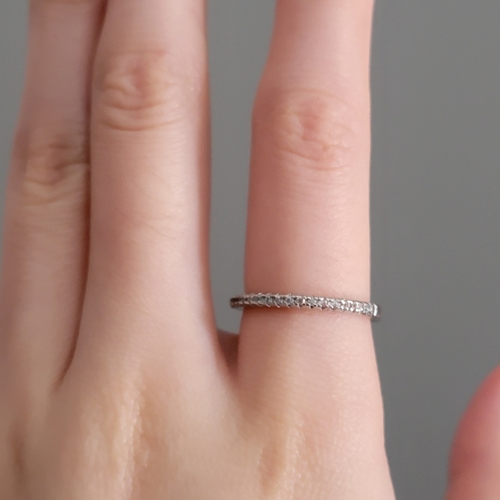 Silver Pave CZ Ring Band